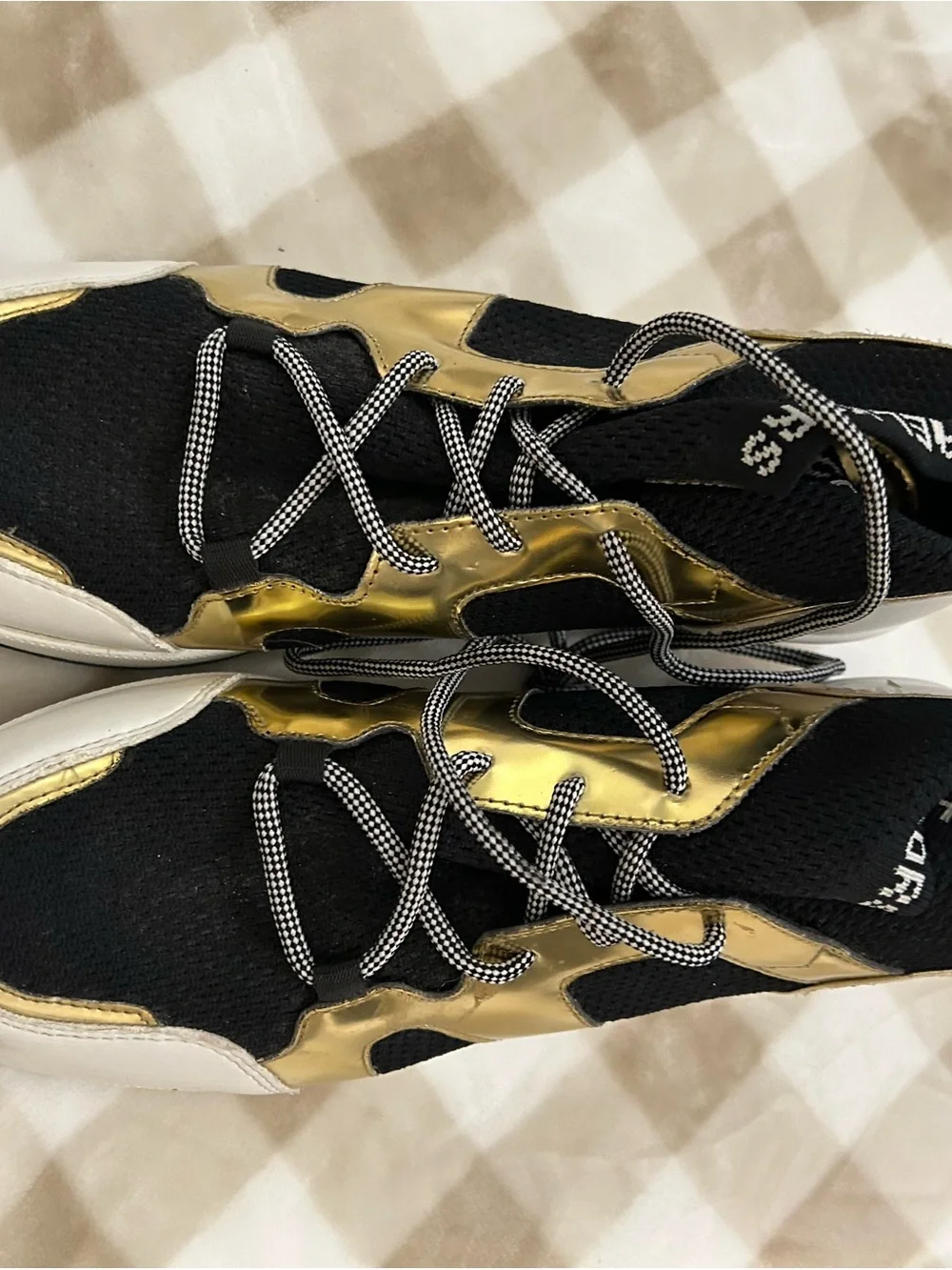 Michael Kors Black, Gold and White Women’s Slip-On Lace Sneakers